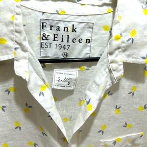 FRANK & EILEEN 100% linen lemon shirt size m